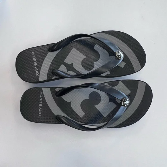 Tory Burch Black Flip Flops - Picture 2 of 6